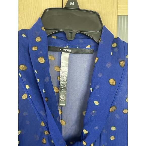 Kensie Blue Shear Blouse Dress Sz M Party Festival Fairy Princess Casual Summer - Picture 3 of 5